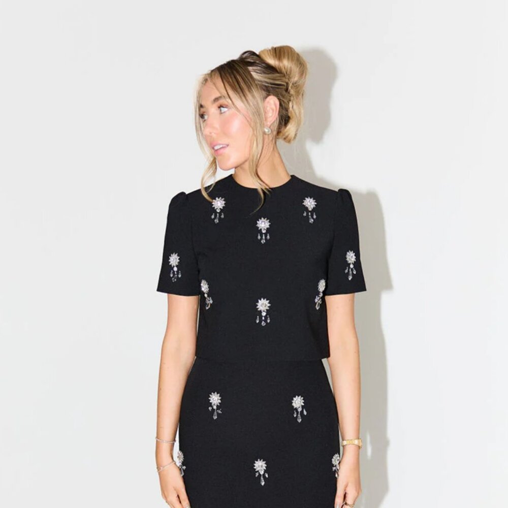 Odd Muse Crystal Tee in Black Medium